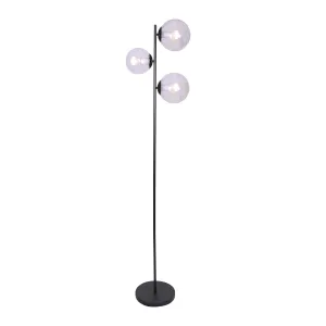 3-Light Black Metal Floor Lamp | Industrial Modern Design