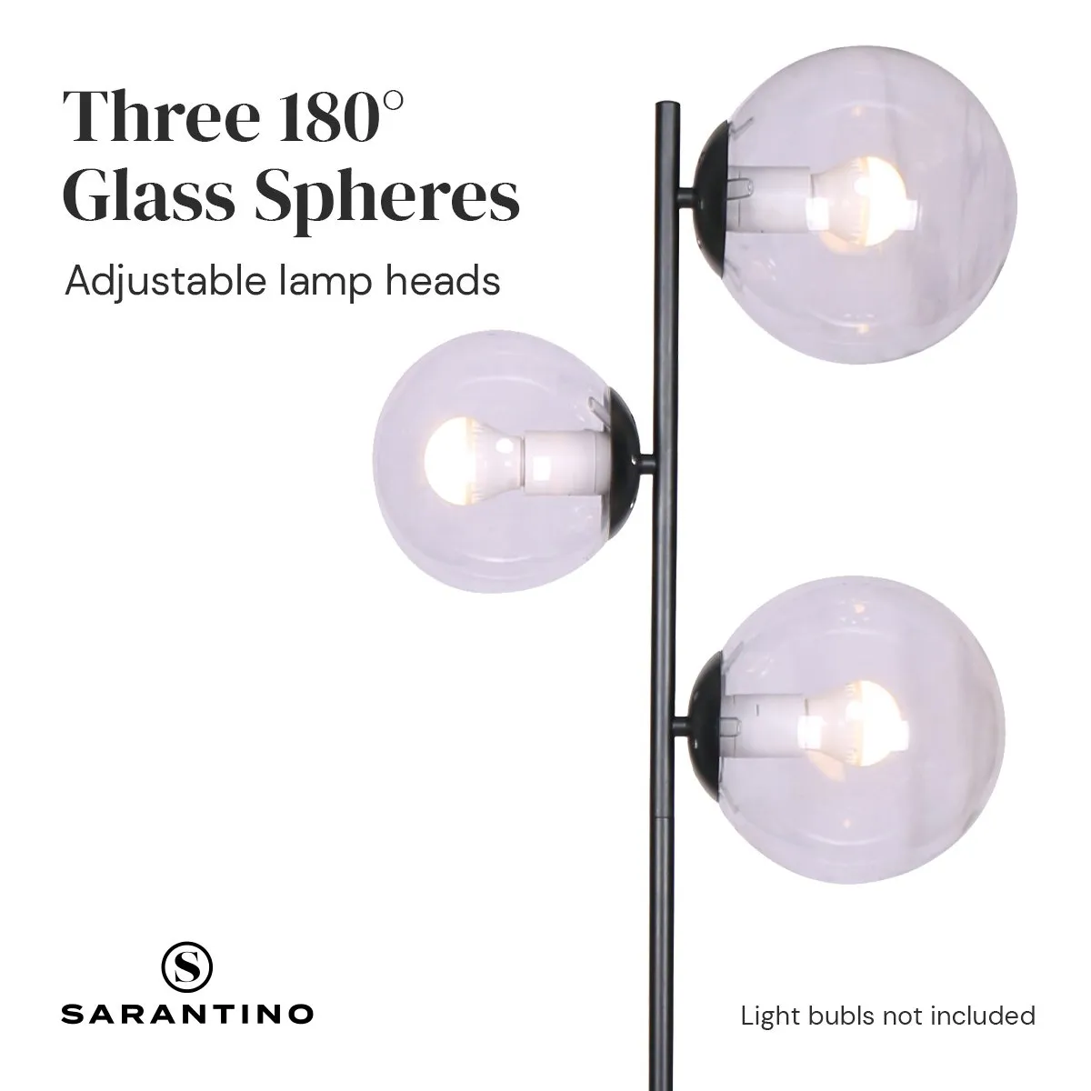 3-Light Black Metal Floor Lamp | Industrial Modern Design