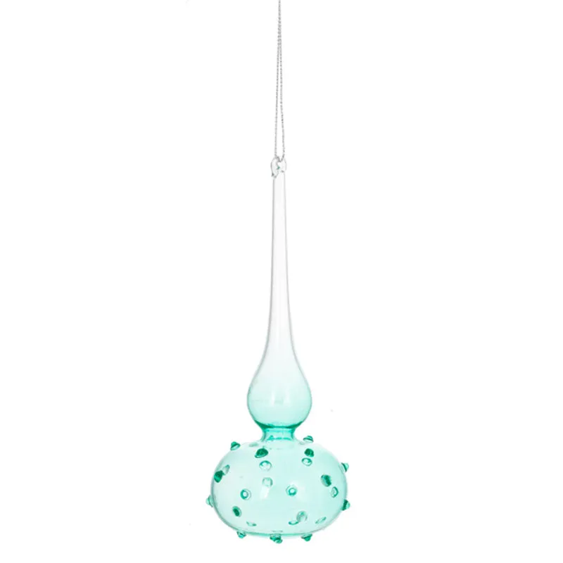 Aqua Green Drop Glass Ornament, 2 styles