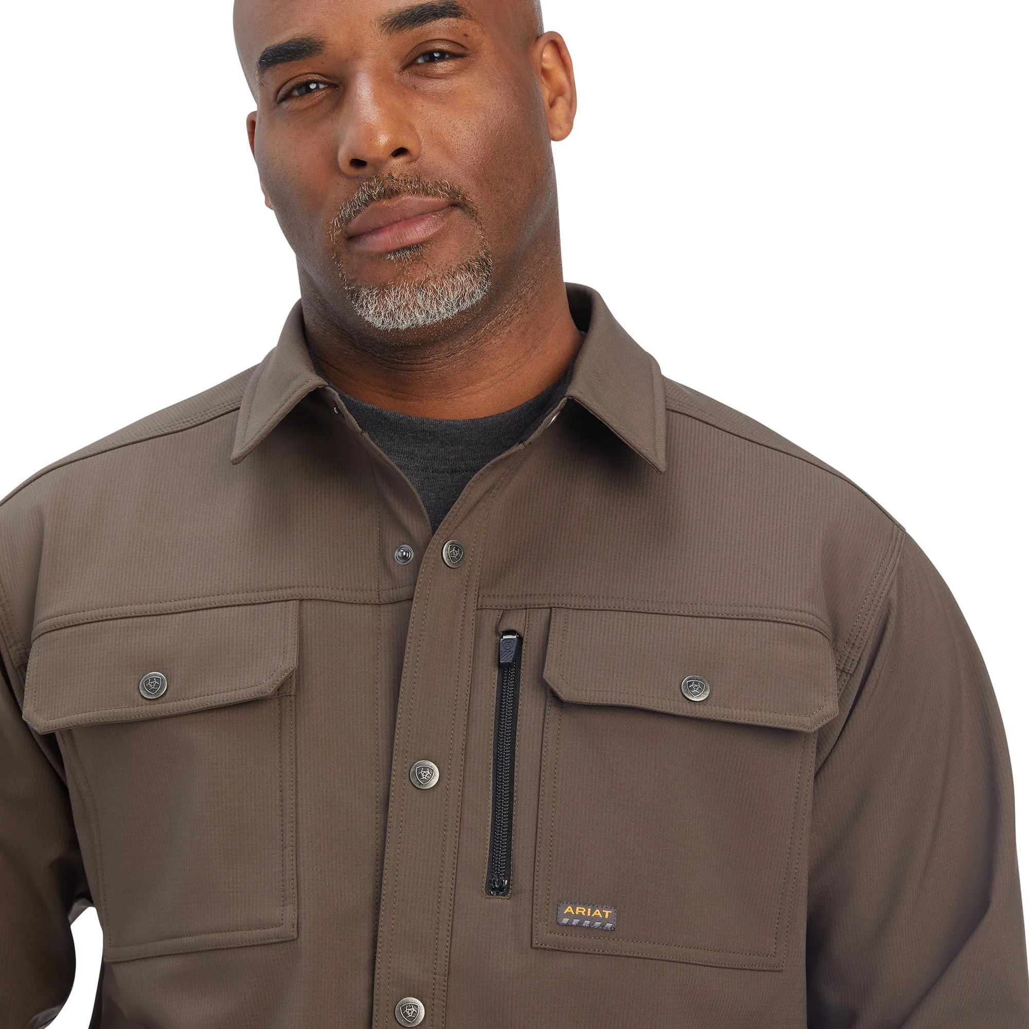Ariat® Men's Rebar DuraStretch Utility Wren Brown Shirt Jacket 10041696