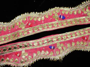 Blush Pink Traditional Gota Work Embroidered Border
