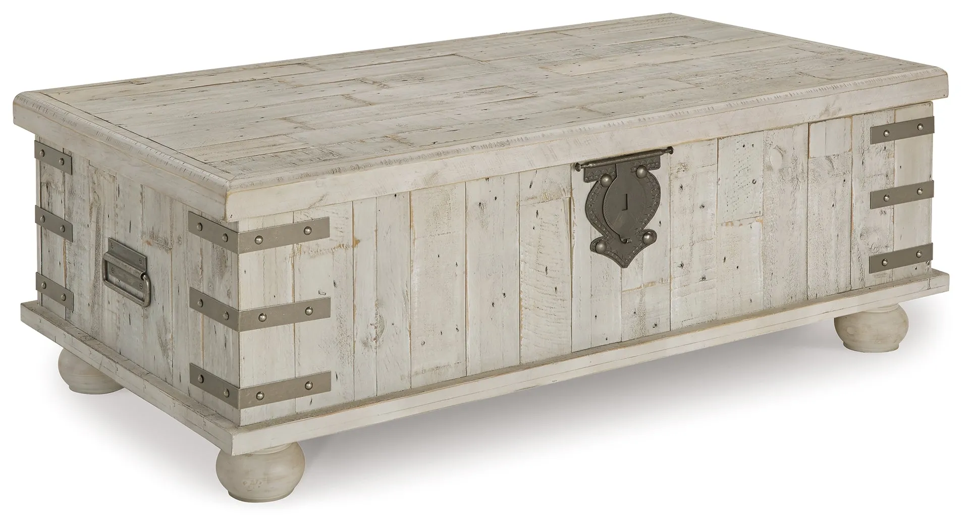 Carynhurst Coffee Table with 2 End Tables in White Wash Gray