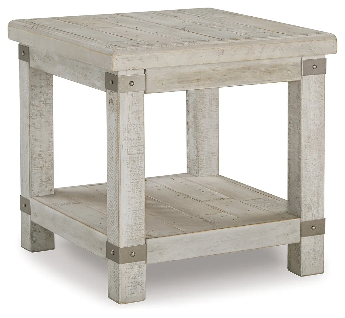Carynhurst Coffee Table with 2 End Tables in White Wash Gray