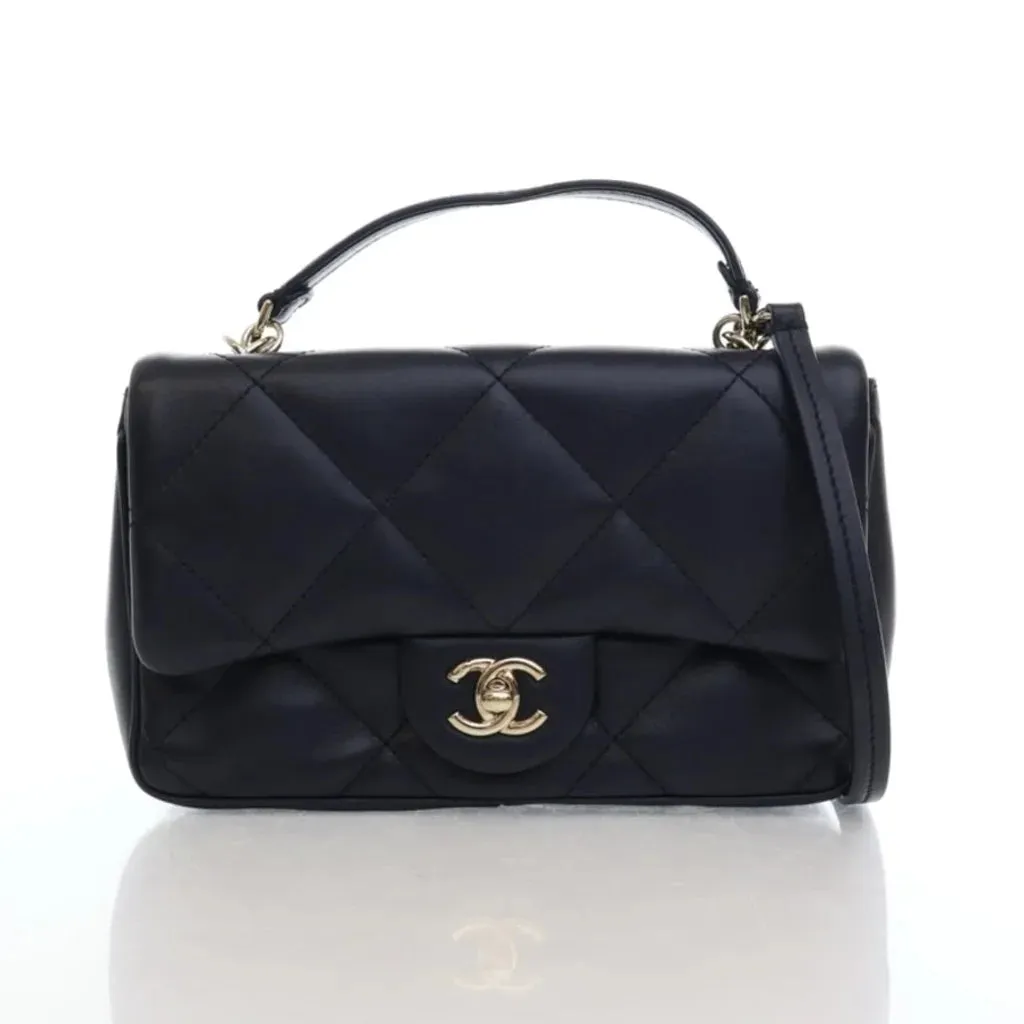 Chanel Easy Carry Flap Blue Calfskin