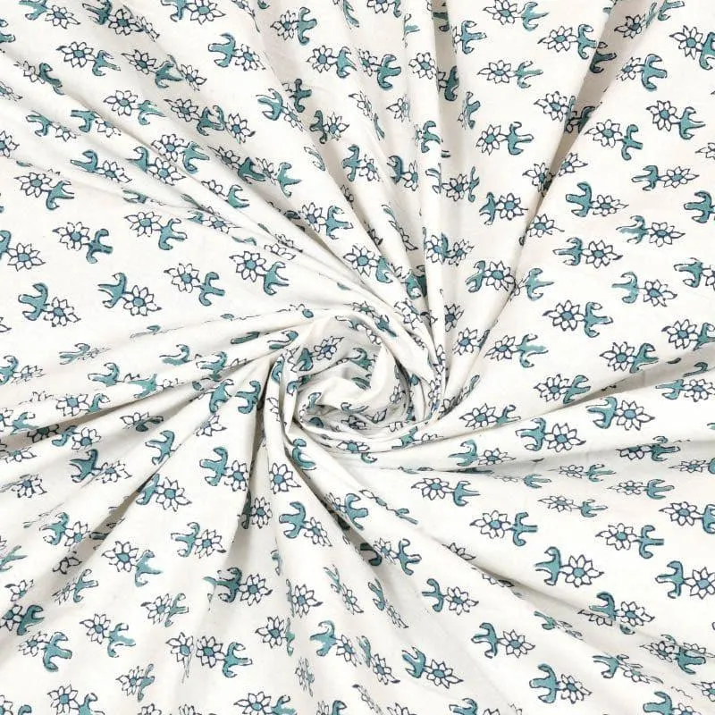 Chitra Printed Bedsheet - Sea Green