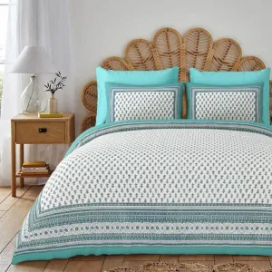 Chitra Printed Bedsheet - Sea Green