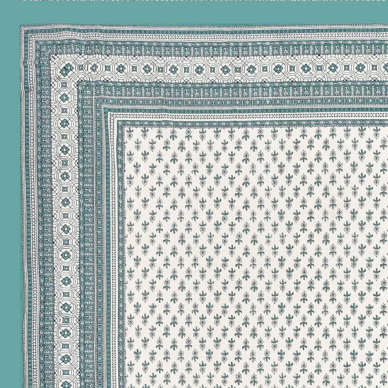 Chitra Printed Bedsheet - Sea Green