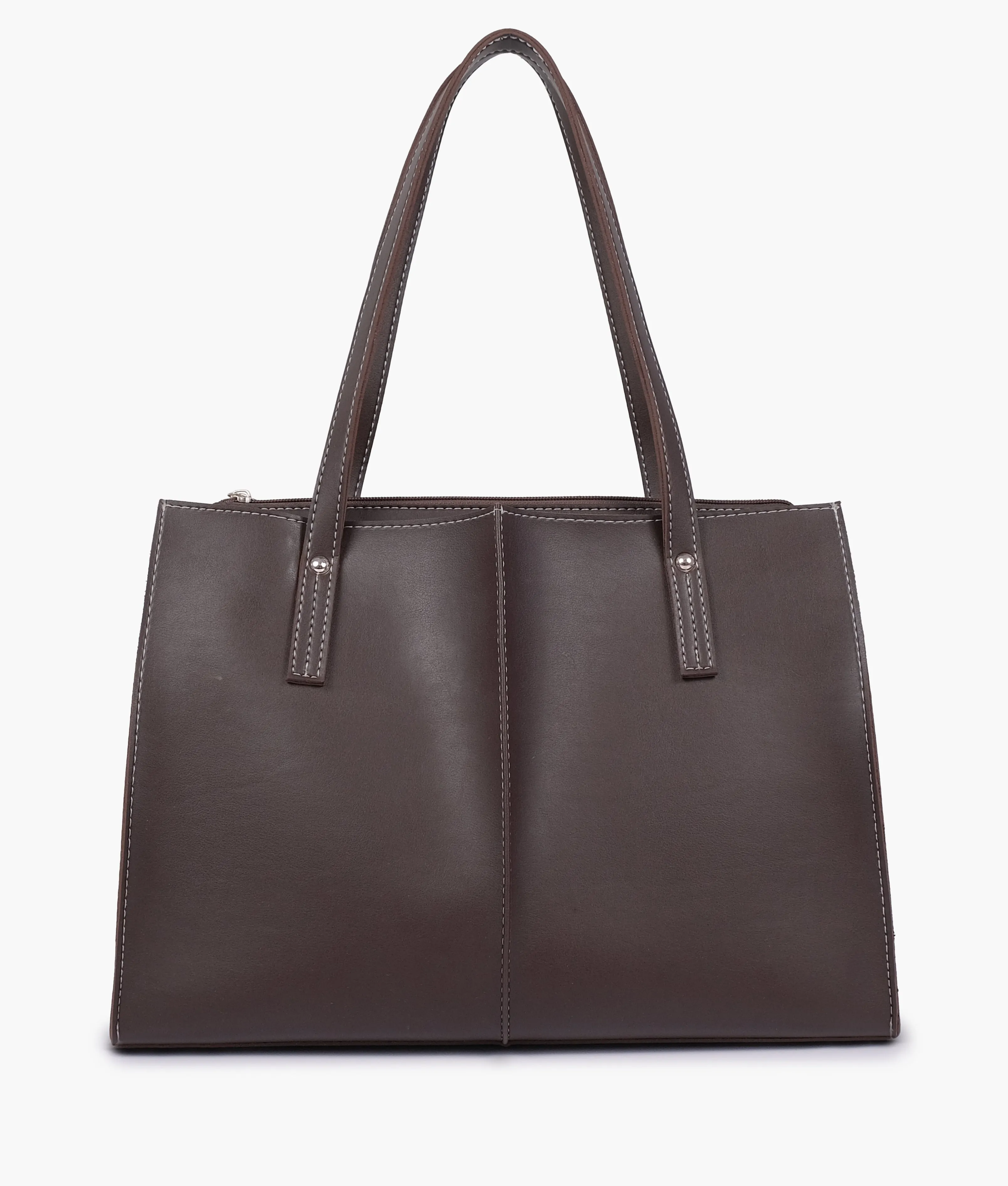 Dark brown work tote bag