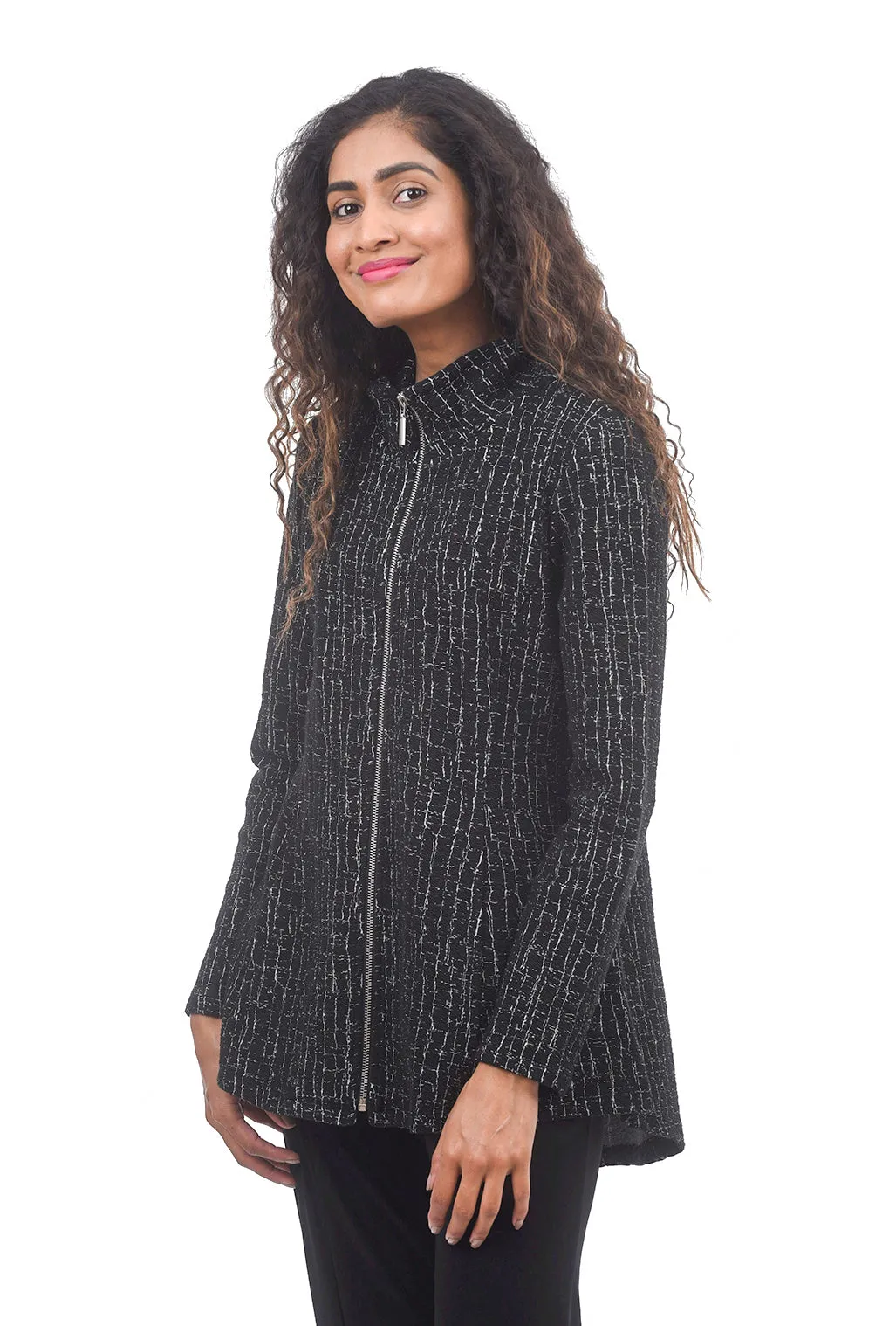Etched Ponte Stella Jacket, Black