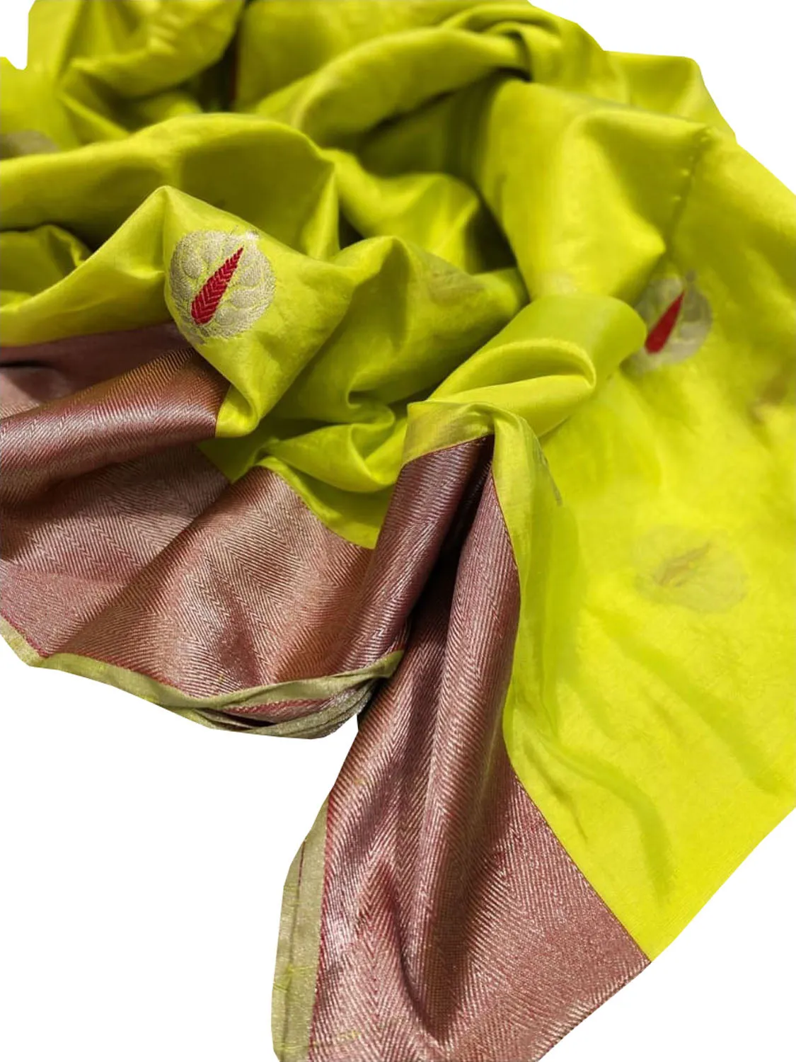 Ethically Made Green Silk Saree: Chanderi Handloom