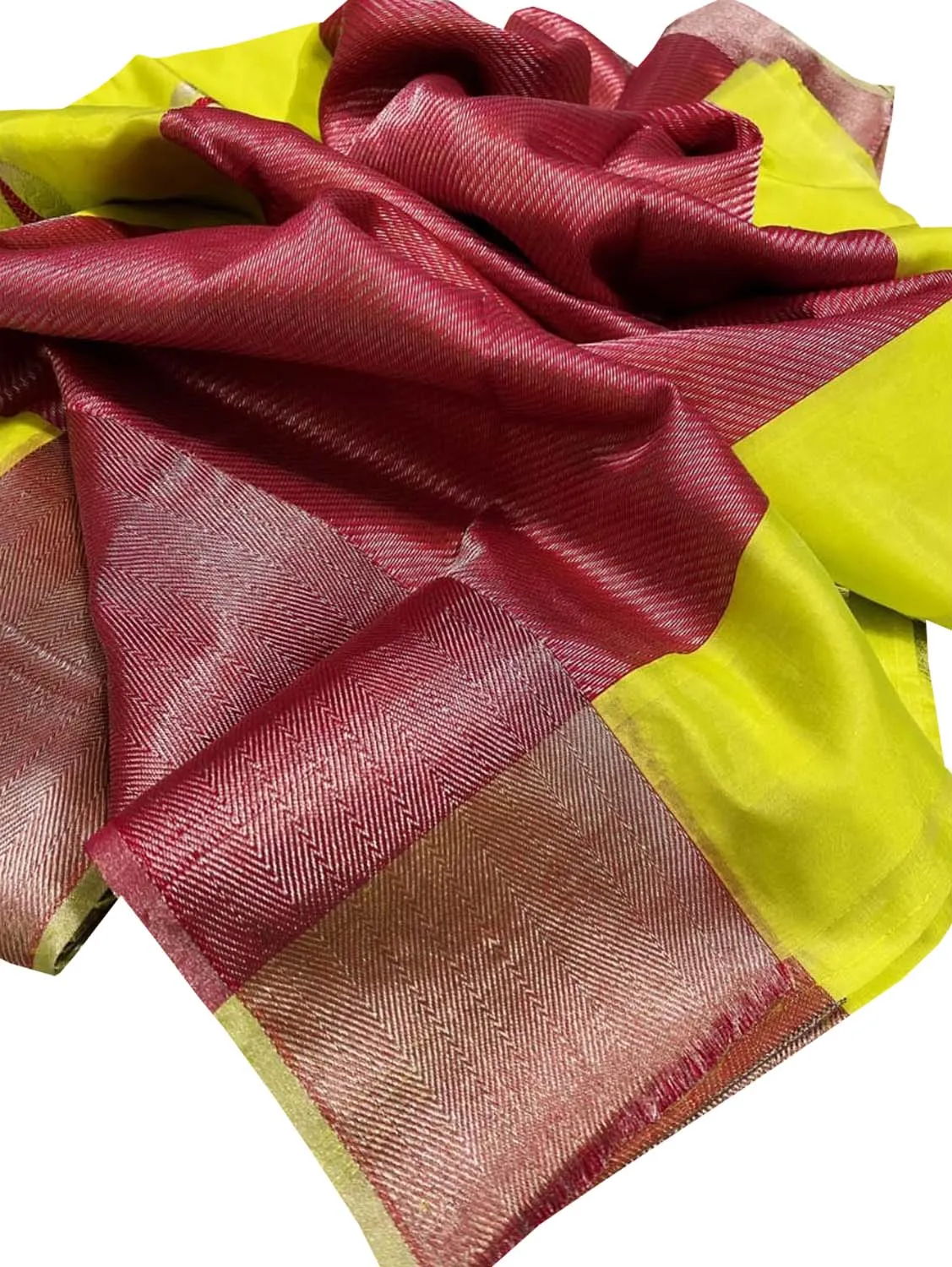 Ethically Made Green Silk Saree: Chanderi Handloom