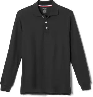 French Toast Men's Long Sleeve Cotton Blend Pique Polo Shirt