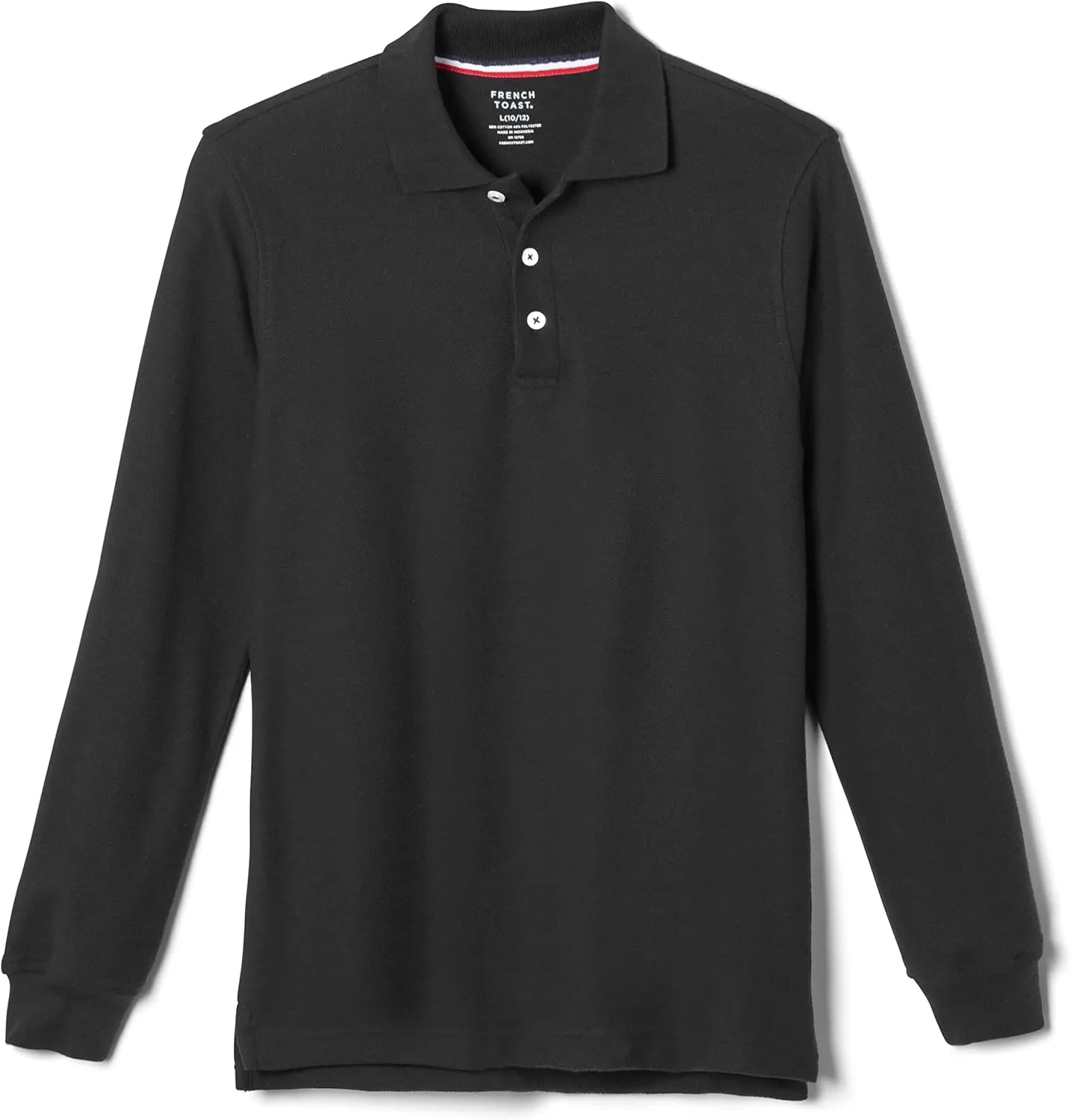 French Toast Men's Long Sleeve Cotton Blend Pique Polo Shirt