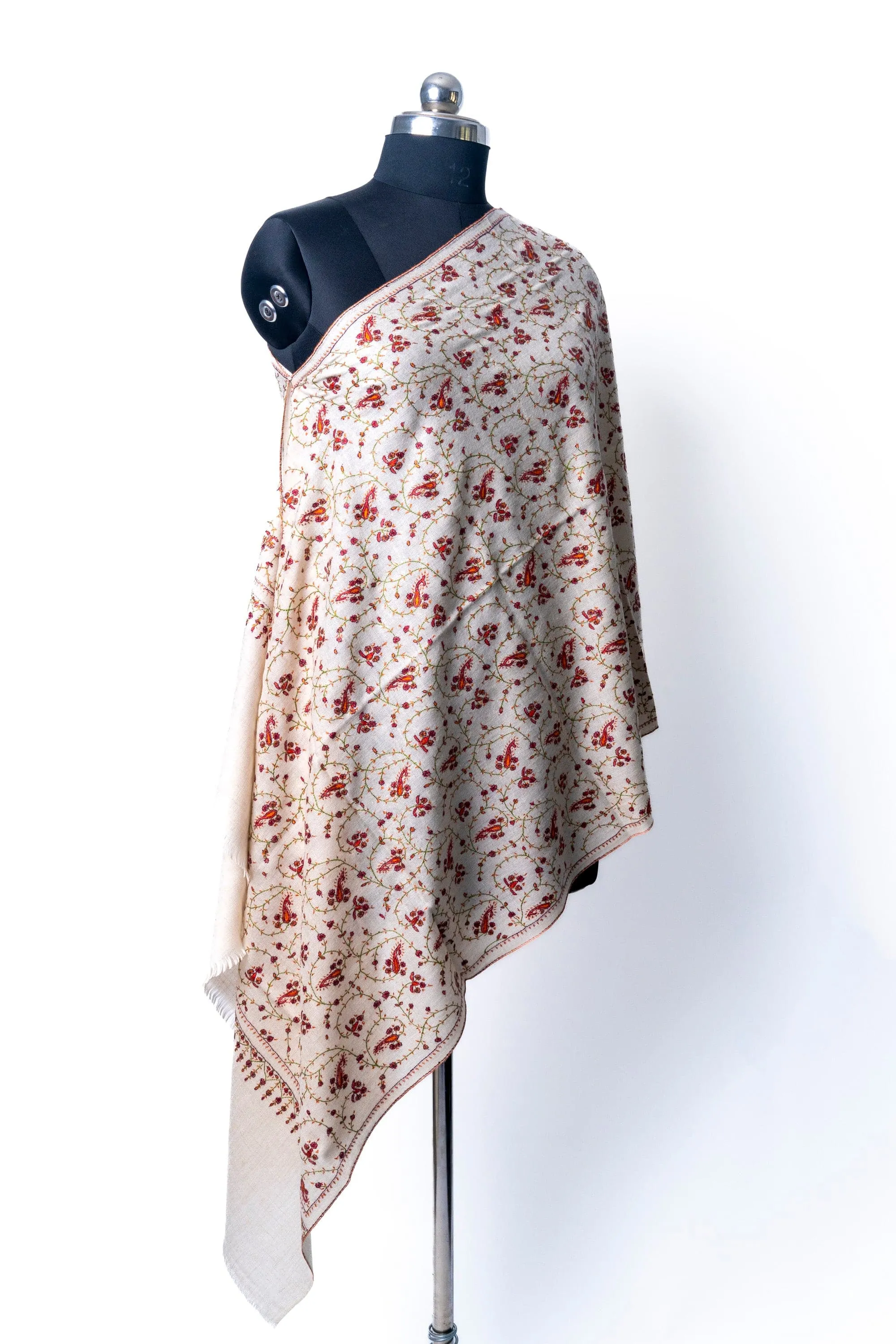 Garden of Eden: Hand Embroidered Pure Pashmina Sozni Sscarf