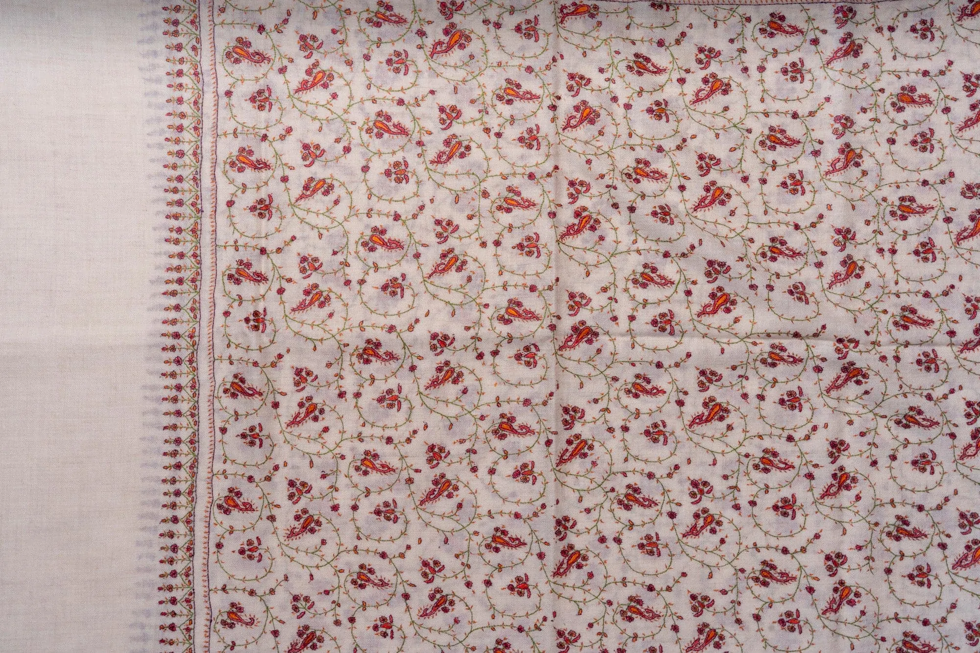 Garden of Eden: Hand Embroidered Pure Pashmina Sozni Sscarf