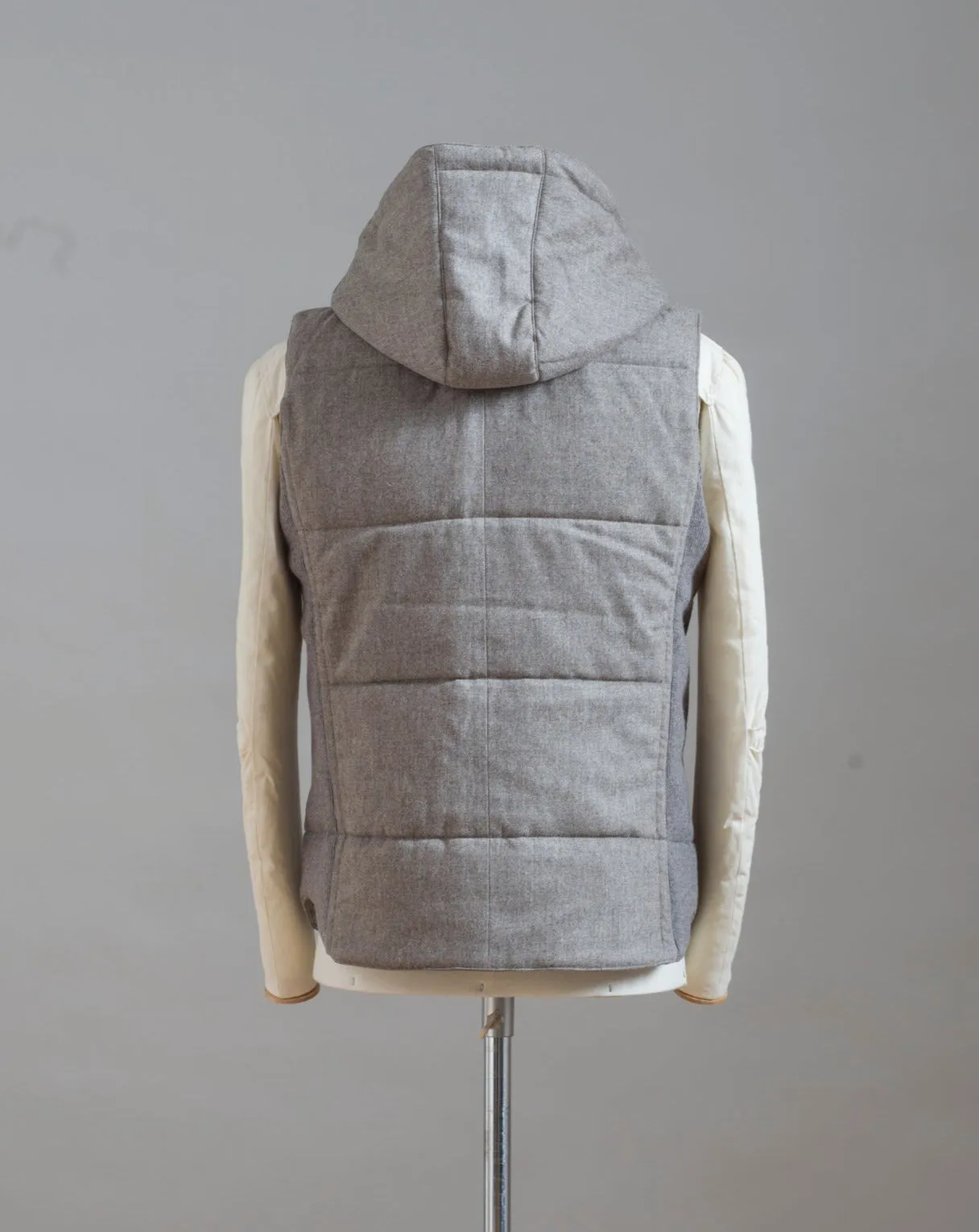 Gran Sasso Flannel Hooded Waistcoat / Taupe