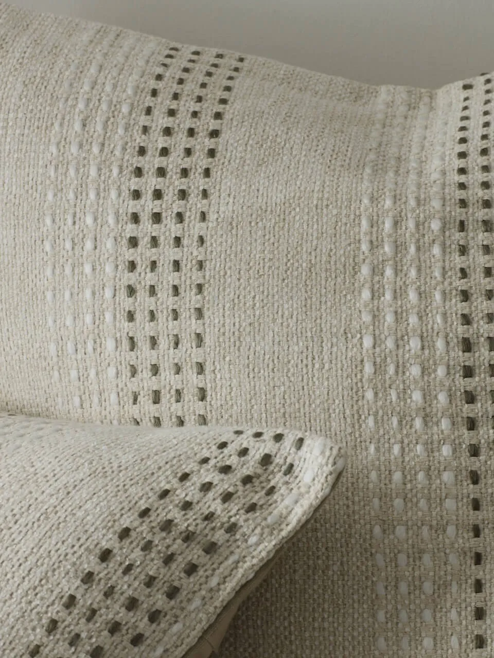 Green Ticking Stripe Cushion Cover