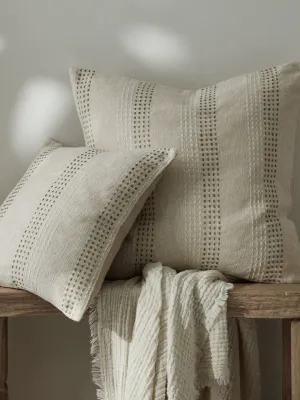 Green Ticking Stripe Cushion Cover