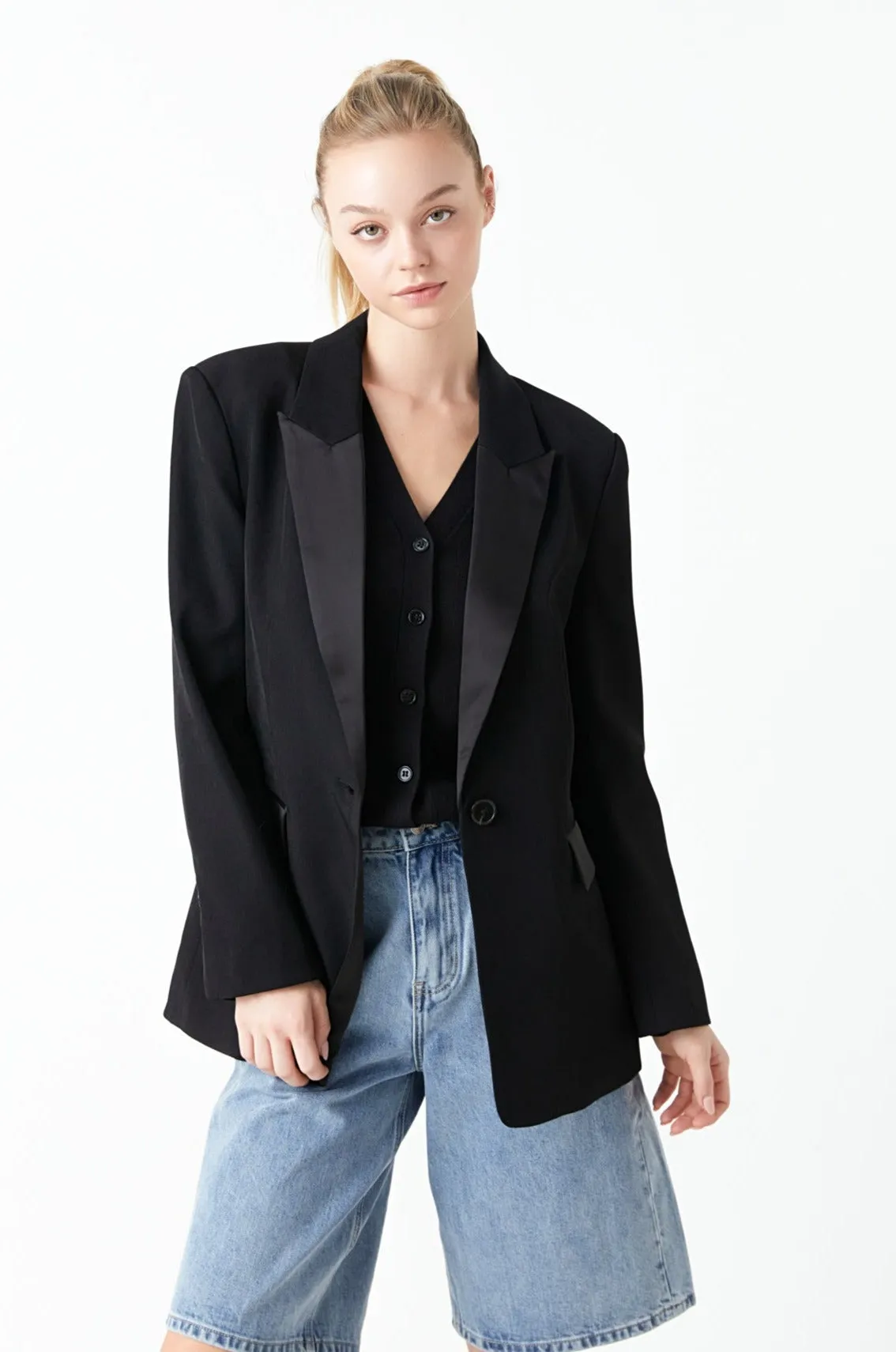 Grey Lab - Tuxedo Oversized Jacket