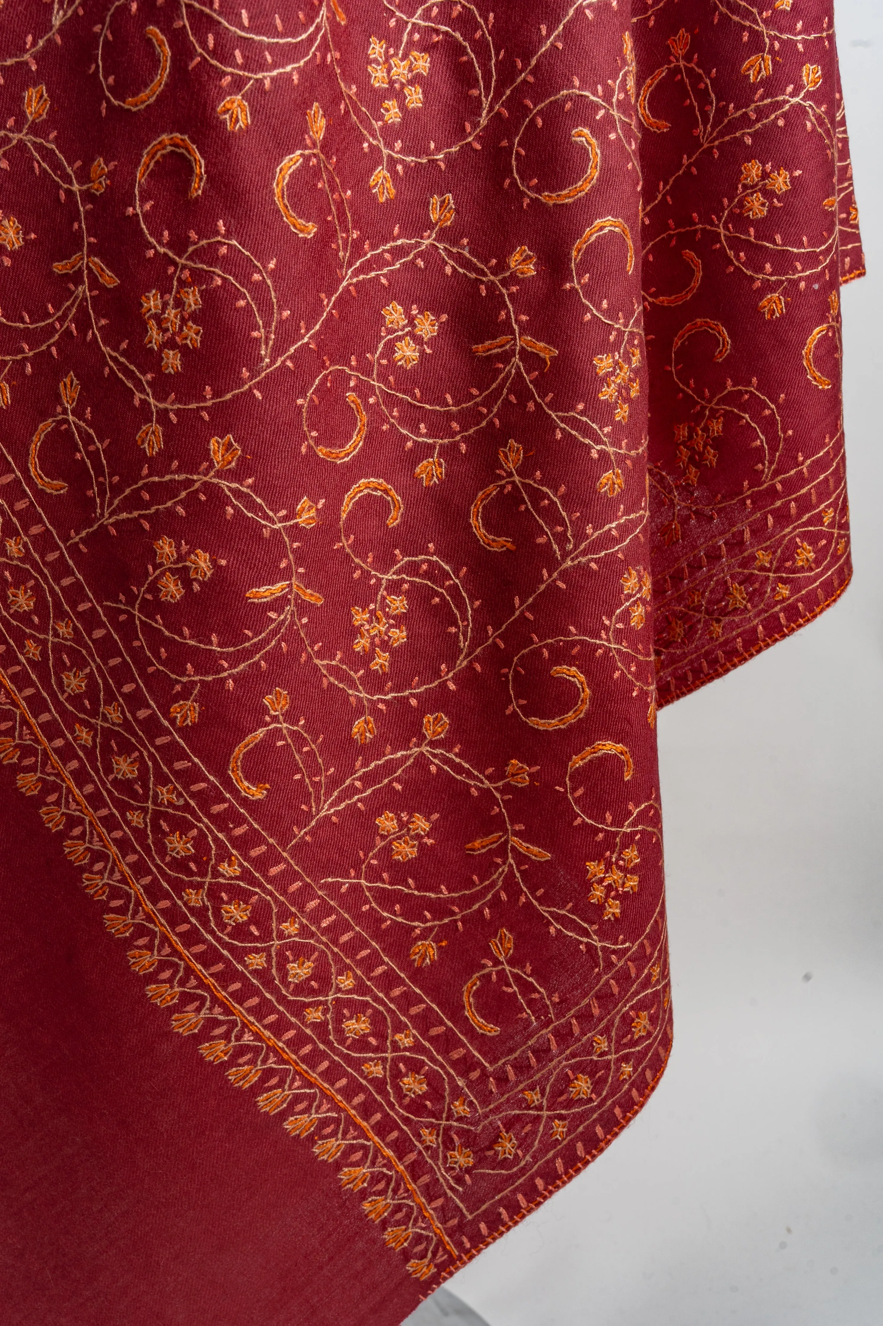 Gul-e- Surkh - Hand Embroidered Crimson Blossom