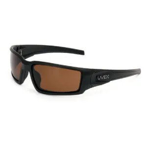 Honeywell Uvex S2949 Hypershock Matte Black Safety Glasses With Espresso Anti-Scratch, Hard Coat Lens, One Size, Box of 10
