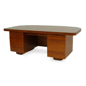 Huge Walnut Howard Hughes Curved Edge Desk