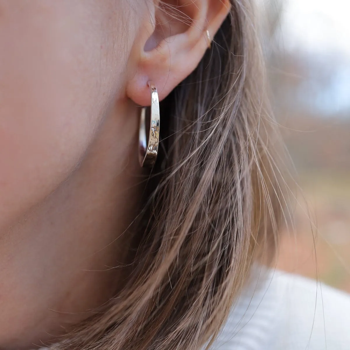 Large Tapered Hoop Earring