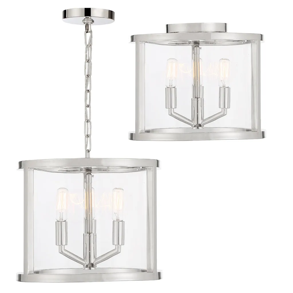Libby Langdon Devon 3 Light Polished Nickel Mini Chandelier