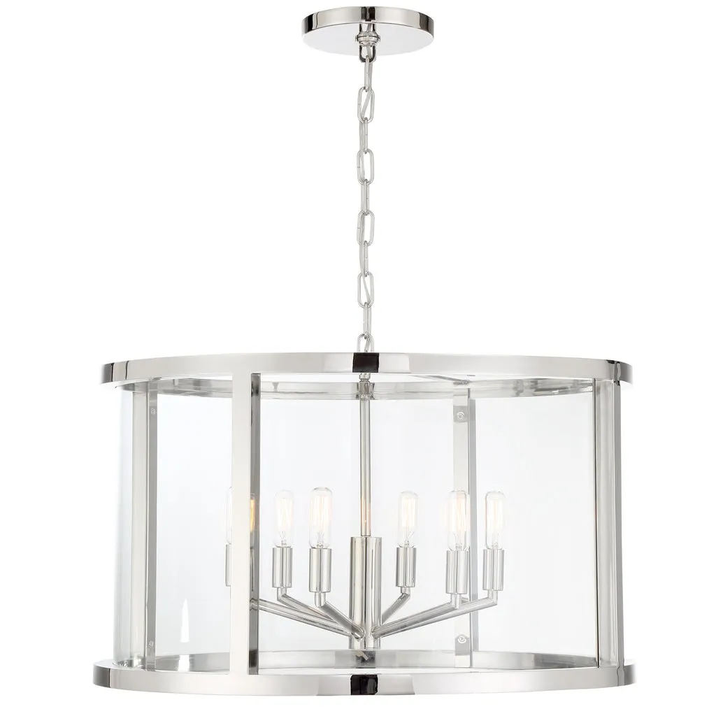 Libby Langdon Devon 6 Light Polished Nickel Chandelier