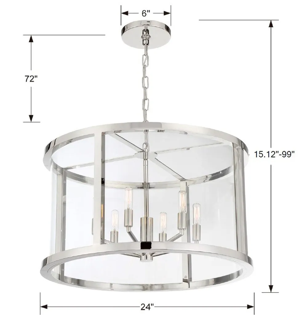 Libby Langdon Devon 6 Light Polished Nickel Chandelier