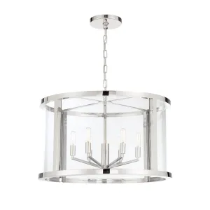 Libby Langdon Devon 6 Light Polished Nickel Chandelier