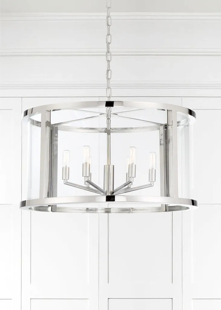 Libby Langdon Devon 6 Light Polished Nickel Chandelier