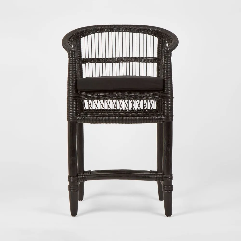 Livingstone Bar Chair Black/Black Cushion - Outdoor Under-Cover