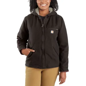 Loose Fit Washed Duck Sherpa-Lined Jacket