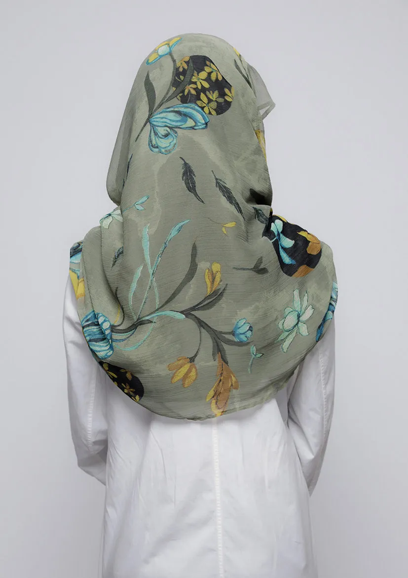 Love Is In The Air - Printed Crinkled Chiffon