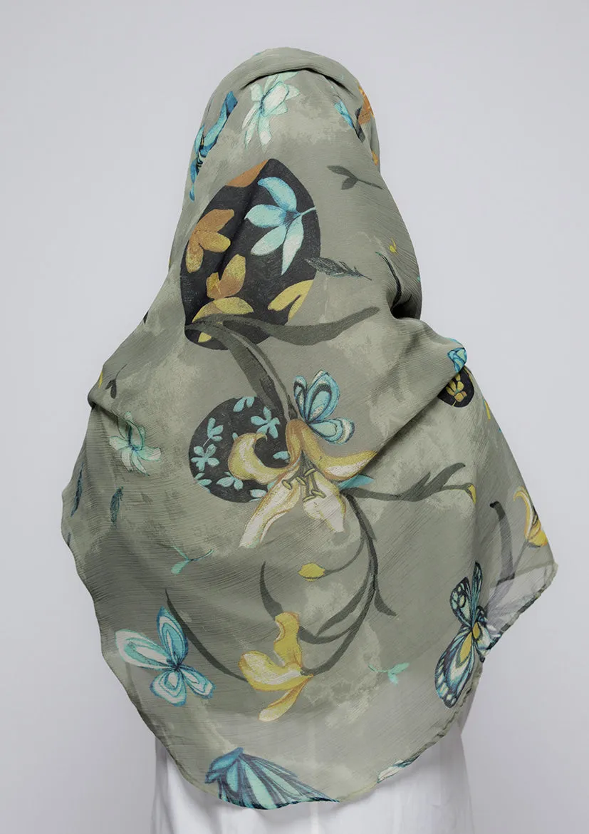 Love Is In The Air - Printed Crinkled Chiffon