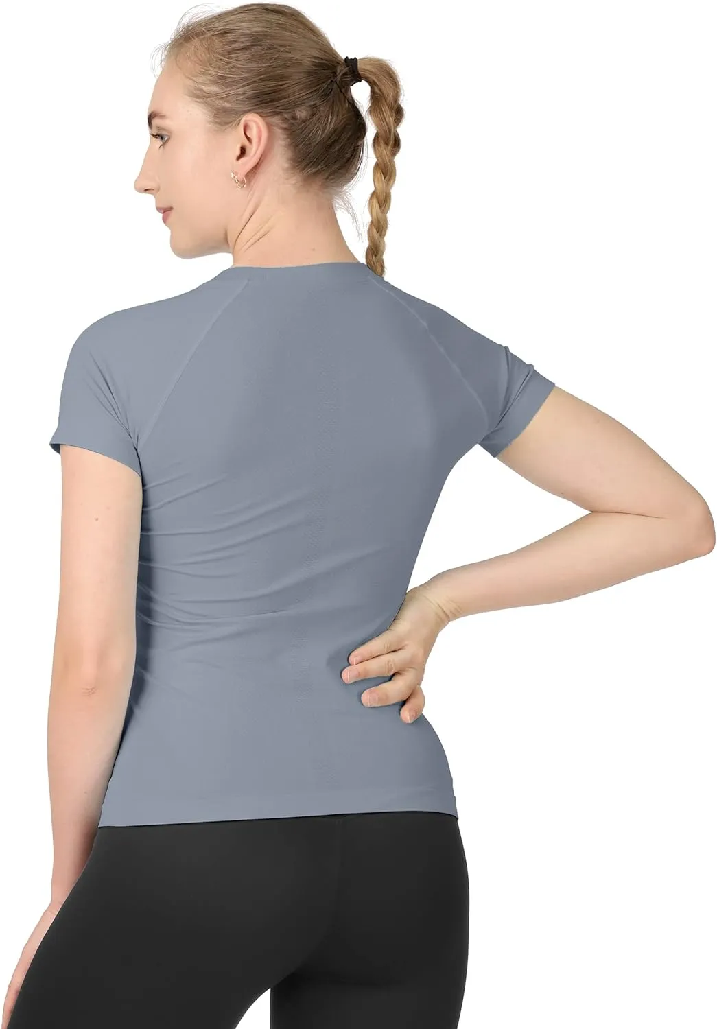 MathCat Women's Wildberry Solid Modern Crew Neck Slim Fit Breathable Athletic Gym Shirts, XS-XL