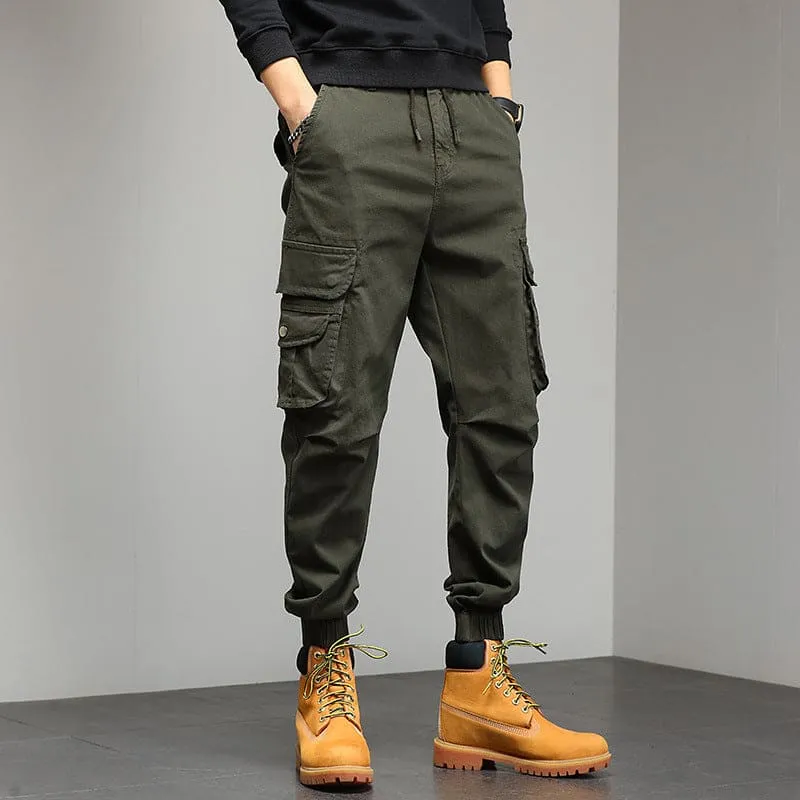 Mens Multi-pocket Casual Slim Fit Cargo Pants for Stylish Utility