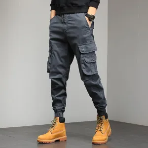 Mens Multi-pocket Casual Slim Fit Cargo Pants for Stylish Utility