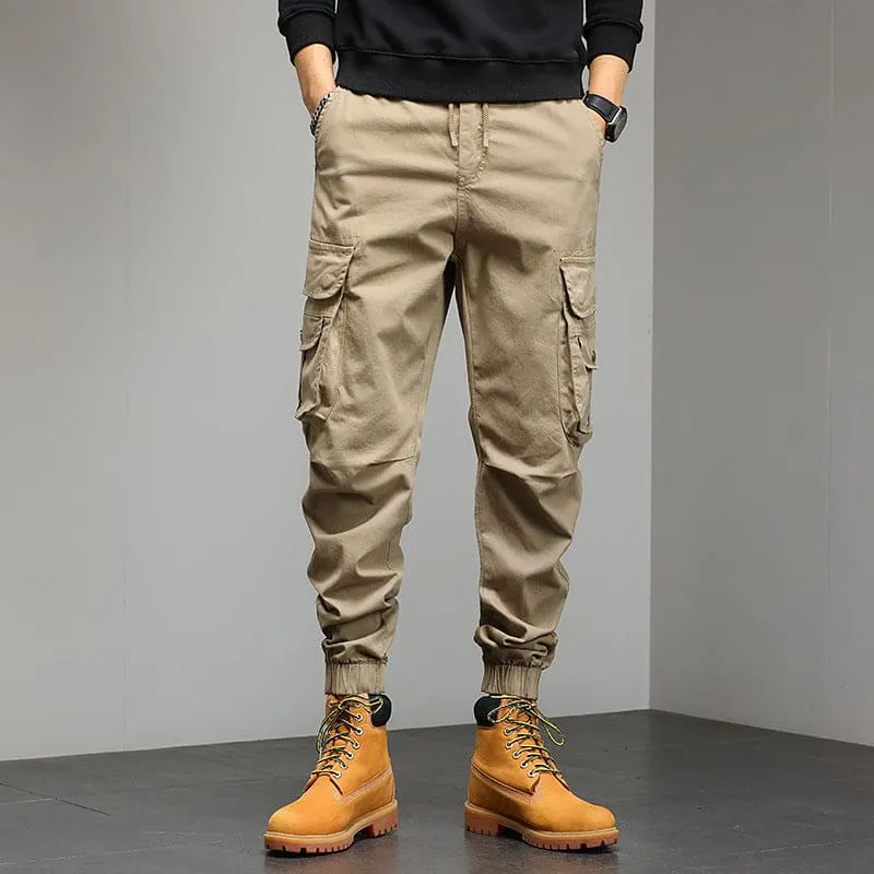 Mens Multi-pocket Casual Slim Fit Cargo Pants for Stylish Utility