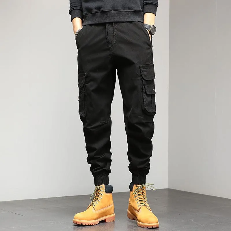 Mens Multi-pocket Casual Slim Fit Cargo Pants for Stylish Utility
