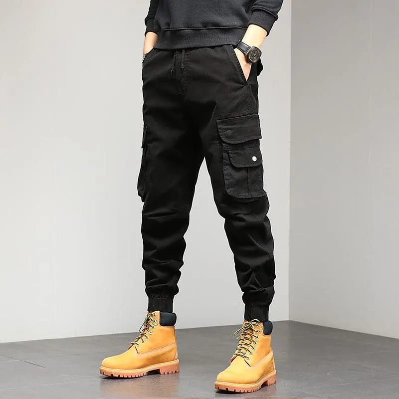 Mens Multi-pocket Casual Slim Fit Cargo Pants for Stylish Utility