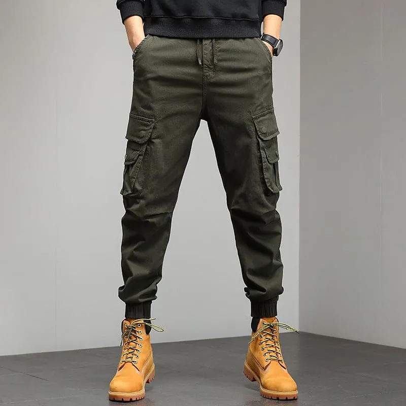 Mens Multi-pocket Casual Slim Fit Cargo Pants for Stylish Utility
