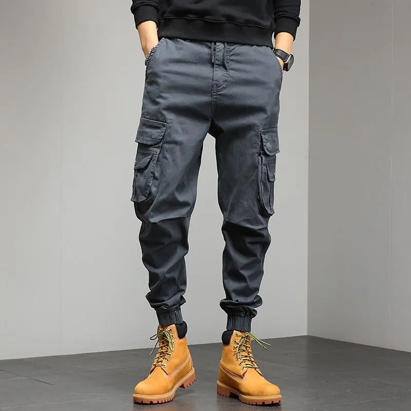 Mens Multi-pocket Casual Slim Fit Cargo Pants for Stylish Utility