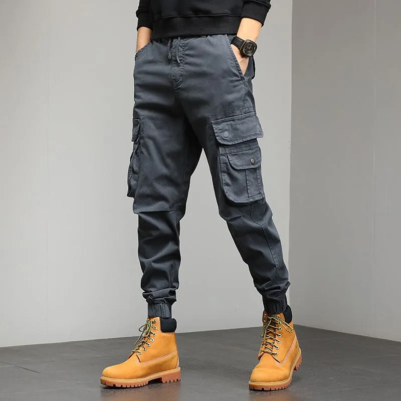 Mens Multi-pocket Casual Slim Fit Cargo Pants for Stylish Utility