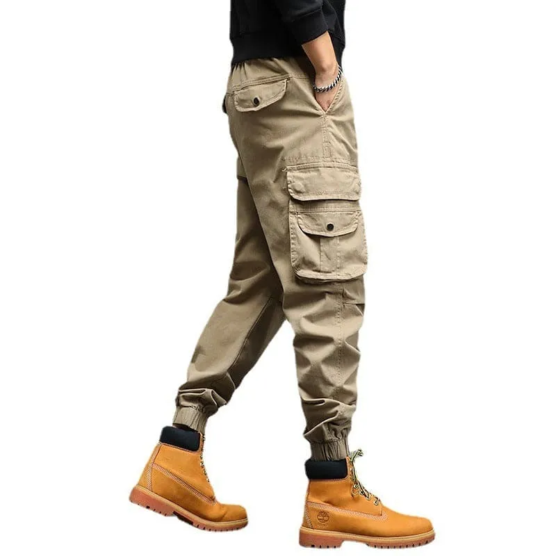 Mens Multi-pocket Casual Slim Fit Cargo Pants for Stylish Utility