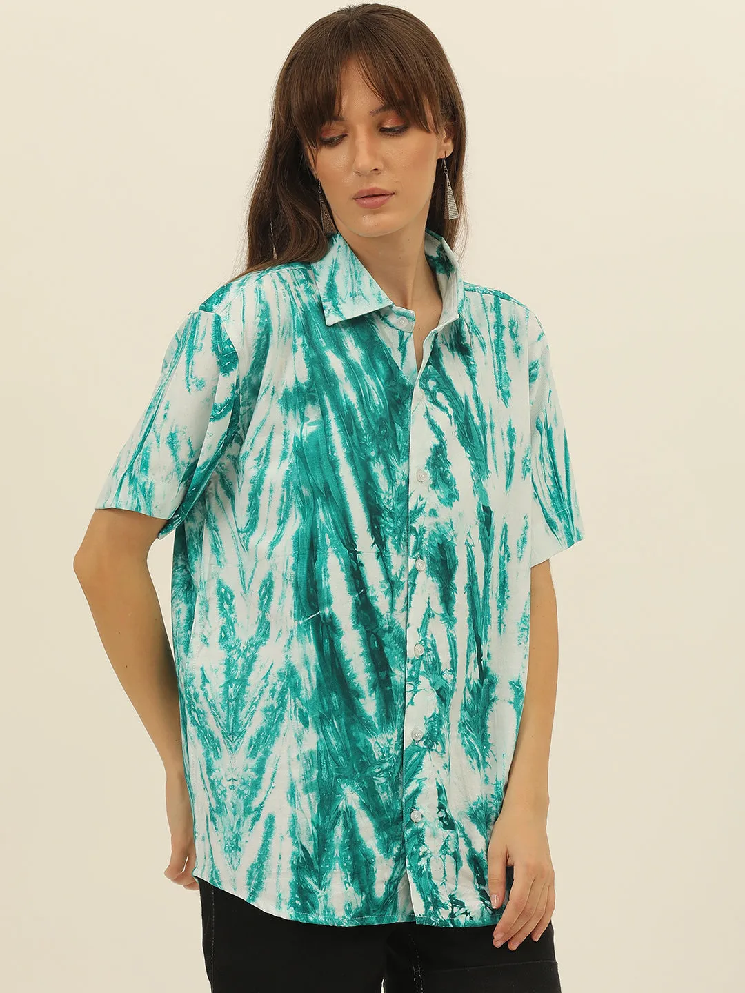 Pastel Hand Tie Dye Rayon Women Shirt