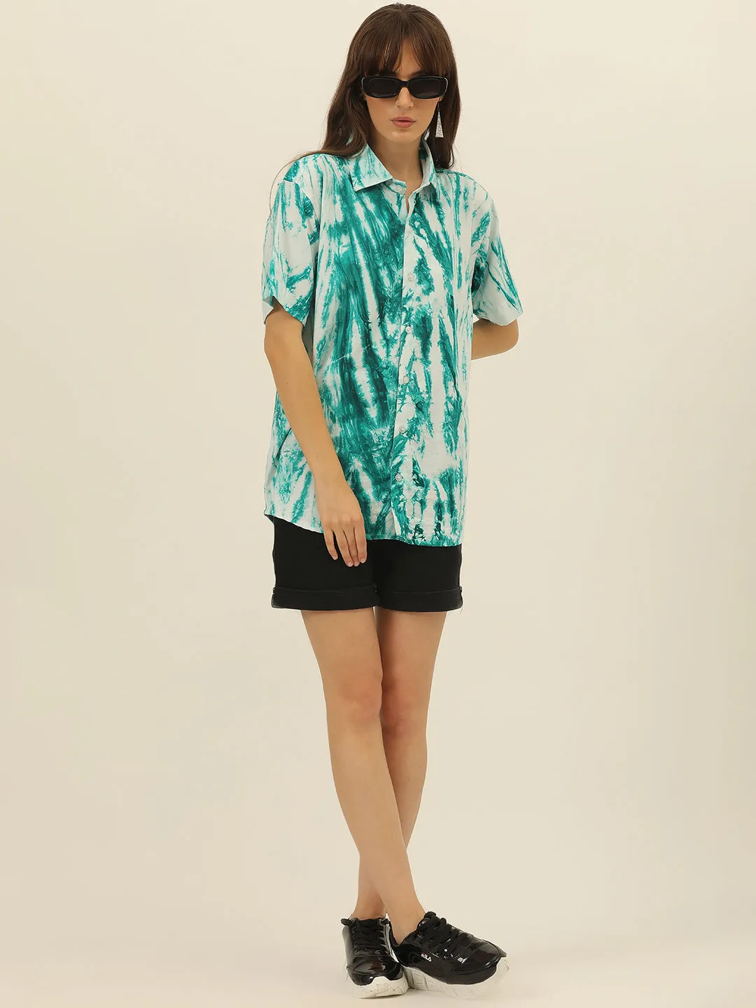 Pastel Hand Tie Dye Rayon Women Shirt