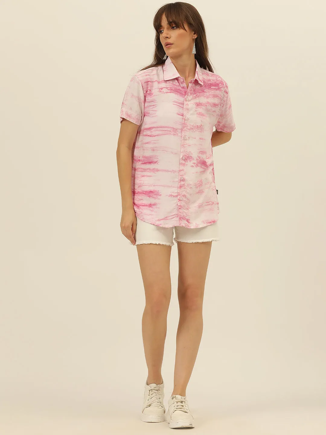 Pastel Hand Tie Dye Rayon Women Shirt