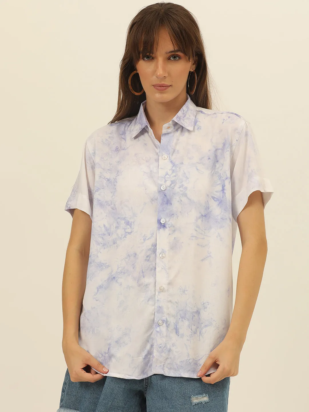 Pastel Hand Tie Dye Rayon Women Shirt